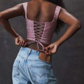 Una Pink Print Corset