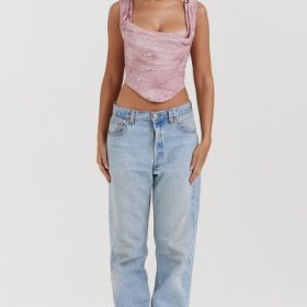 Una Pink Print Corset - Image 7
