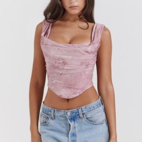 Una Pink Print Corset - Image 9