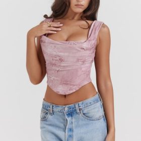 Una Pink Print Corset - Image 10