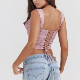 Una Pink Print Corset - Image 12