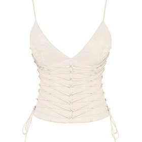 Antonella Off White Vegan Leather Corset - Image 2