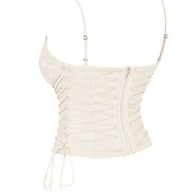 Antonella Off White Vegan Leather Corset - Image 3