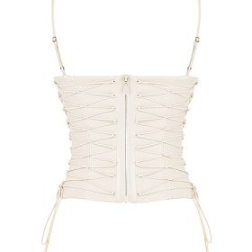 Antonella Off White Vegan Leather Corset - Image 4