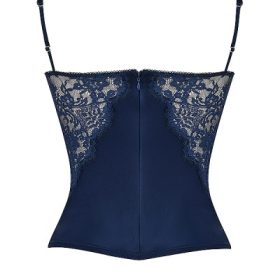 Cecilie Navy Satin & Lace Cami Top - Image 4