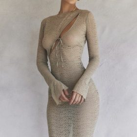 Giovanna Stone Floral Lace Maxi Dress
