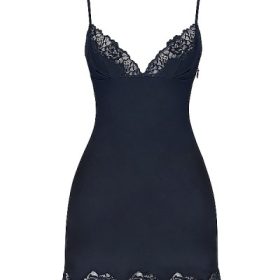 Soraya Navy Satin Slip Dress - Image 2