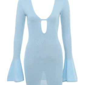 Noya Ocean Blue Knit Mini Dress - Image 2