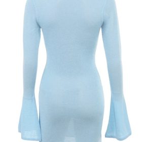 Noya Ocean Blue Knit Mini Dress - Image 4