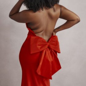 Ilaria Red Bow Halter Dress