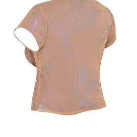 Maia Shimmer Cafe Au Lait Tie Front Top - Image 3