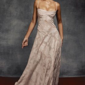 Seren Soft Pink Floral Lace Back Maxi Dress