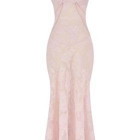 Seren Soft Pink Floral Lace Back Maxi Dress - Image 2