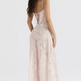 Seren Soft Pink Floral Lace Back Maxi Dress - Image 14