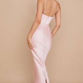 Charmaine Blush Pink Corset Maxi Dress