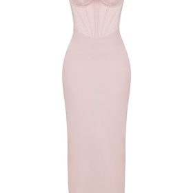 Charmaine Blush Pink Corset Maxi Dress - Image 2