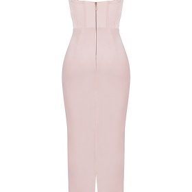 Charmaine Blush Pink Corset Maxi Dress - Image 4