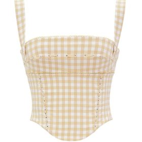 Lottie Gingerbread Gingham Corset - Image 2