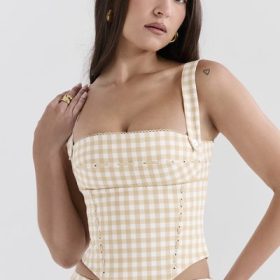Lottie Gingerbread Gingham Corset - Image 5
