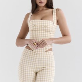 Lottie Gingerbread Gingham Corset - Image 7