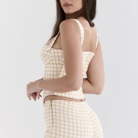 Lottie Gingerbread Gingham Corset - Image 9