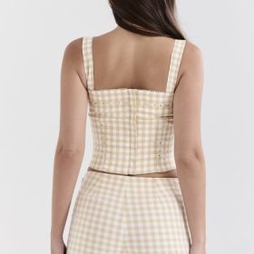 Lottie Gingerbread Gingham Corset - Image 10