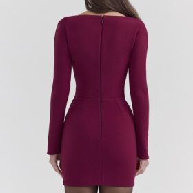 Selene Berry Bodycon Mini Dress - Image 2