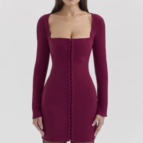Selene Berry Bodycon Mini Dress - Image 5