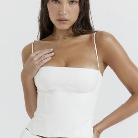 Audette White Structured Corset - Image 5