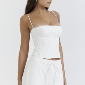 Audette White Structured Corset - Image 9