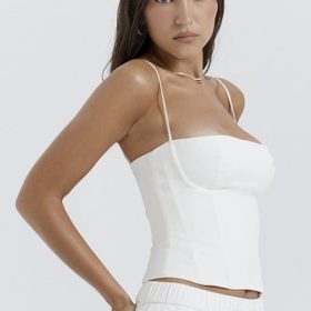 Audette White Structured Corset - Image 10