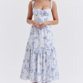 Elia Blue Print Midi Sundress - Image 6