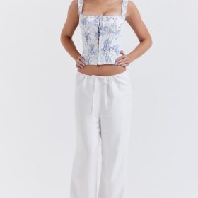Cleo Ivory Linen Mix Trousers - Image 5