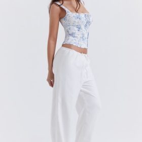 Cleo Ivory Linen Mix Trousers - Image 7