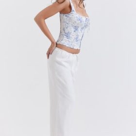 Cleo Ivory Linen Mix Trousers - Image 8