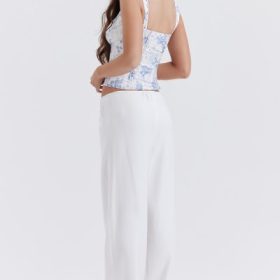 Cleo Ivory Linen Mix Trousers - Image 9