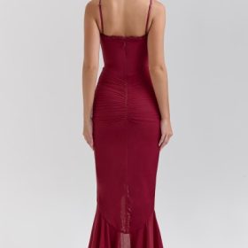 Gabbi Wine Ruffled Front Gown - Image 2