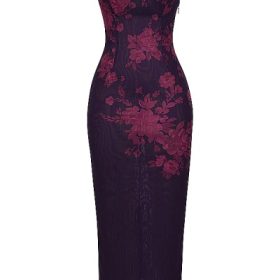 Aiza Grape Floral Print Maxi Dress - Image 2