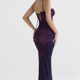 Aiza Grape Floral Print Maxi Dress - Image 12