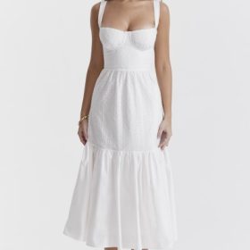 Elia White Broderie Anglaise Midi Sundress - Image 5