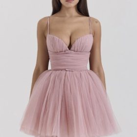 Princess French Rose Tulle Mini Dress - Image 5