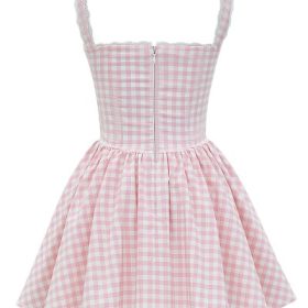 Brigitte Strawberry Shortcake Gingham Corset Mini Dress - Image 4