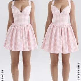 Brigitte Strawberry Shortcake Gingham Corset Mini Dress - Image 11