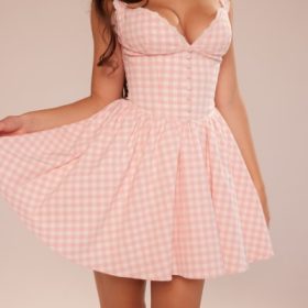 Brigitte Strawberry Shortcake Gingham Corset Mini Dress - Image 13