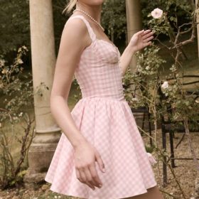 Brigitte Strawberry Shortcake Gingham Corset Mini Dress - Image 15