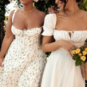 Tallulah White Puff Sleeve Midi Sundress - Image 16