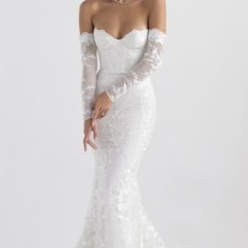 Isabelle White Lace Long Sleeve Bridal Gown - Image 9