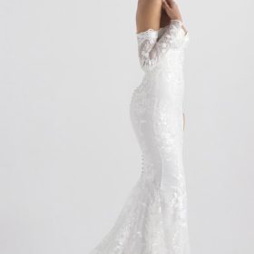 Isabelle White Lace Long Sleeve Bridal Gown - Image 11