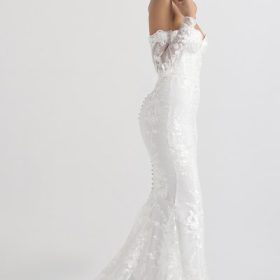 Isabelle White Lace Long Sleeve Bridal Gown - Image 12