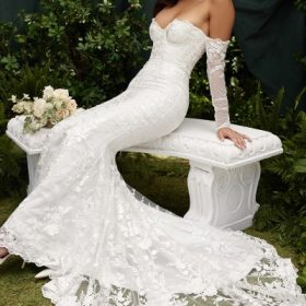 Isabelle White Lace Long Sleeve Bridal Gown - Image 18